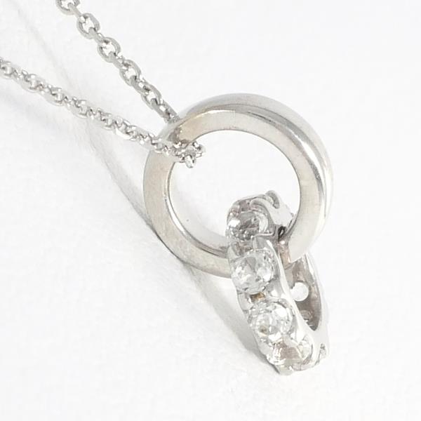 4℃ K10 White Gold Plated Necklace with Synthetic Stone - Elegant Jewelry for Women, Perfect for Parties, Weddings & Gifts