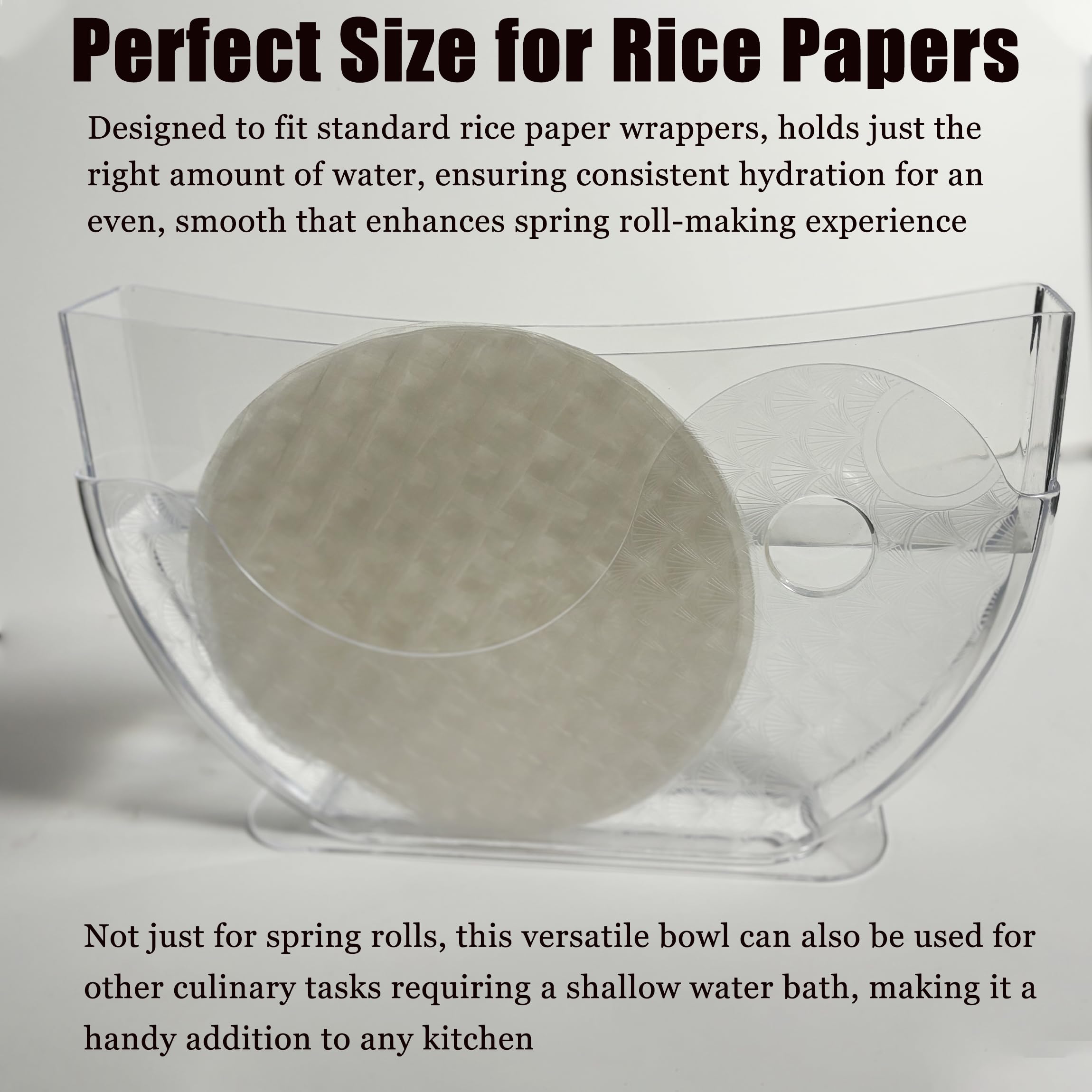 Premium Rice Paper Wrapper Holder Bowl - Sturdy Water Bowl for Vietnamese Spring Rolls & Summer Rolls (1PC) - Perfect for Asian Cooking, Sushi Making & Party Appetizers