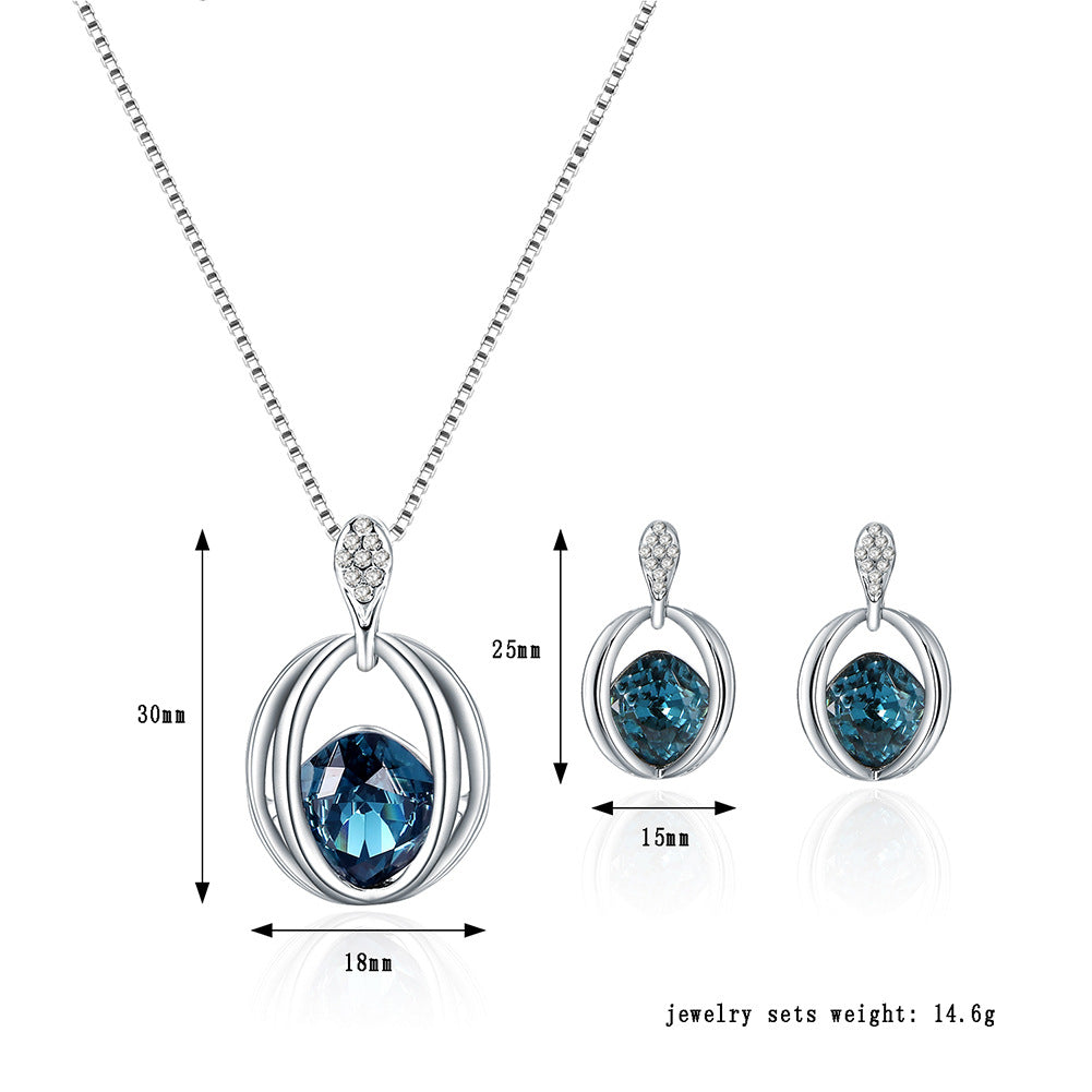Elegant Crystal Jewelry Set for Women - Necklace, Earrings & Bracelet - Perfect for Weddings, Parties & Special Occasions