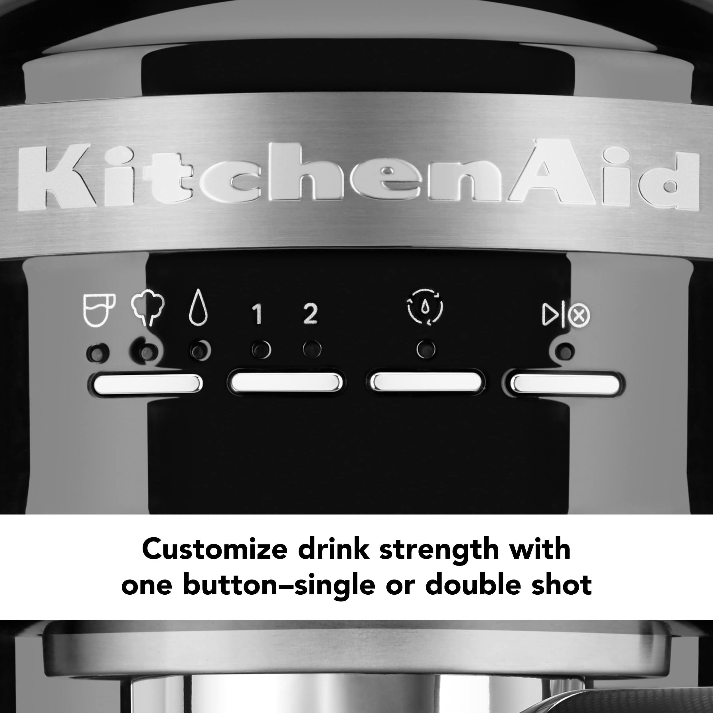 KitchenAid KES6503 Black 1.4L Semi-Automatic Espresso Machine for Home Barista - Perfect for Coffee Lovers, Small Kitchens & Entertaining Guests