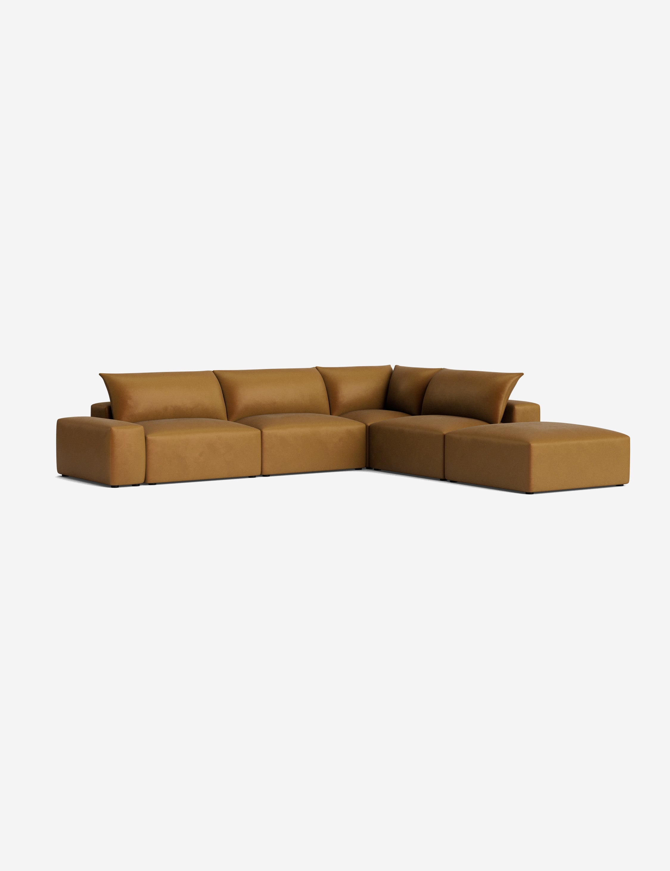 Brinley Chaise Sectional Sofa - Modern L-Shaped Couch with Chaise Lounge for Living Room, Family Room & Home Theater - Comfortable Fabric Upholstery
