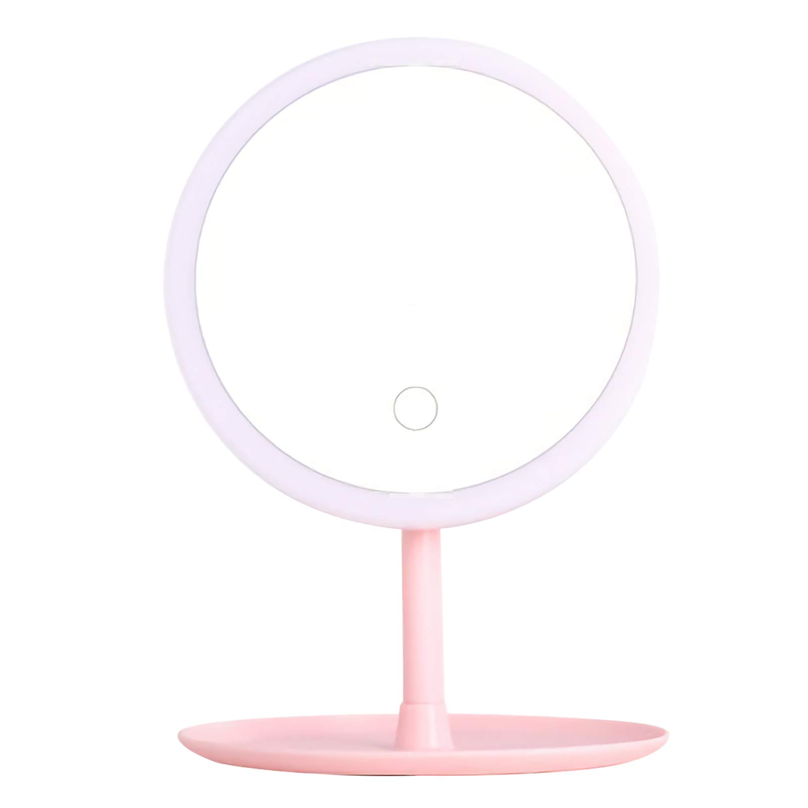LED Makeup Mirror with Adjustable Brightness - Rechargeable 360° Rotating Beauty Mirror with Daylight Lighting for Home & Travel Vanity (Ideal for Makeup Application, Skincare Routine, and Salon Use)