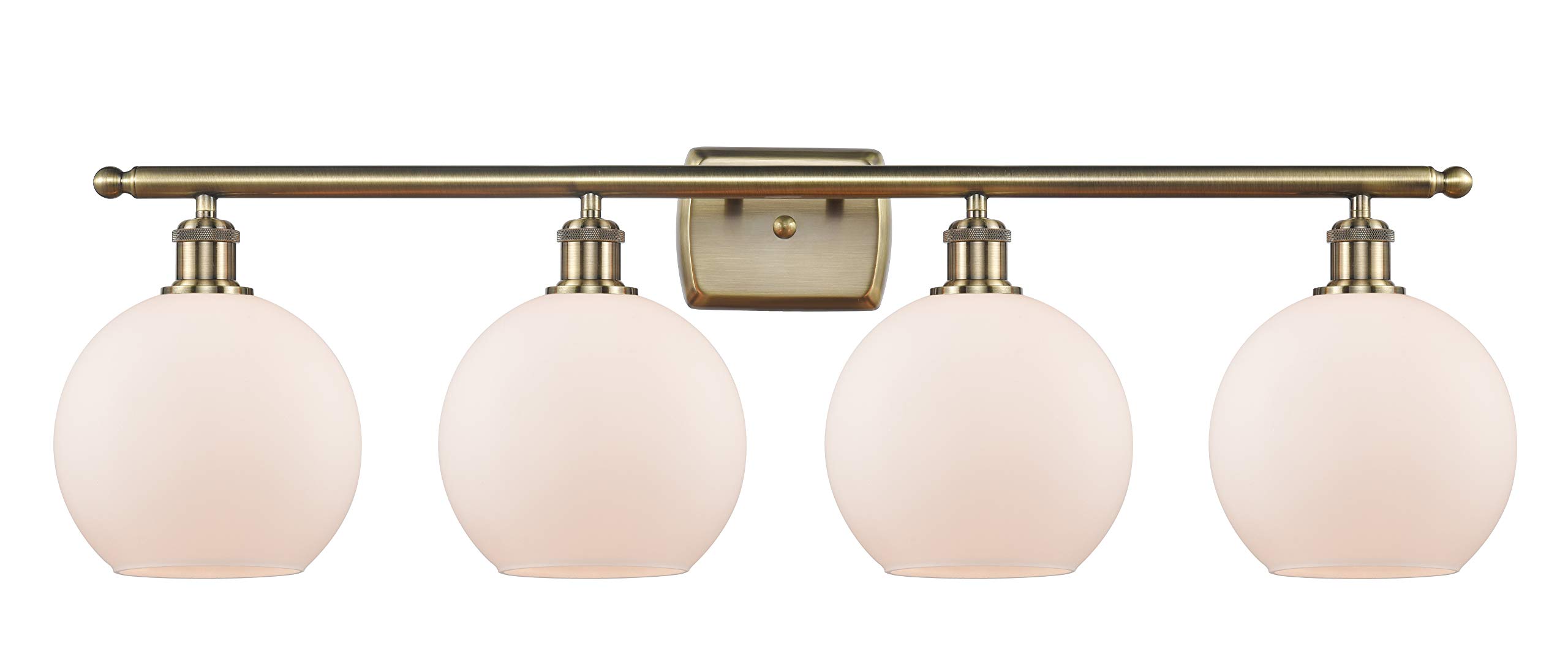 Ballston Athens 4-Light LED Bathroom Vanity Light in Antique Brass - Perfect for Modern and Vintage Bathroom Decor