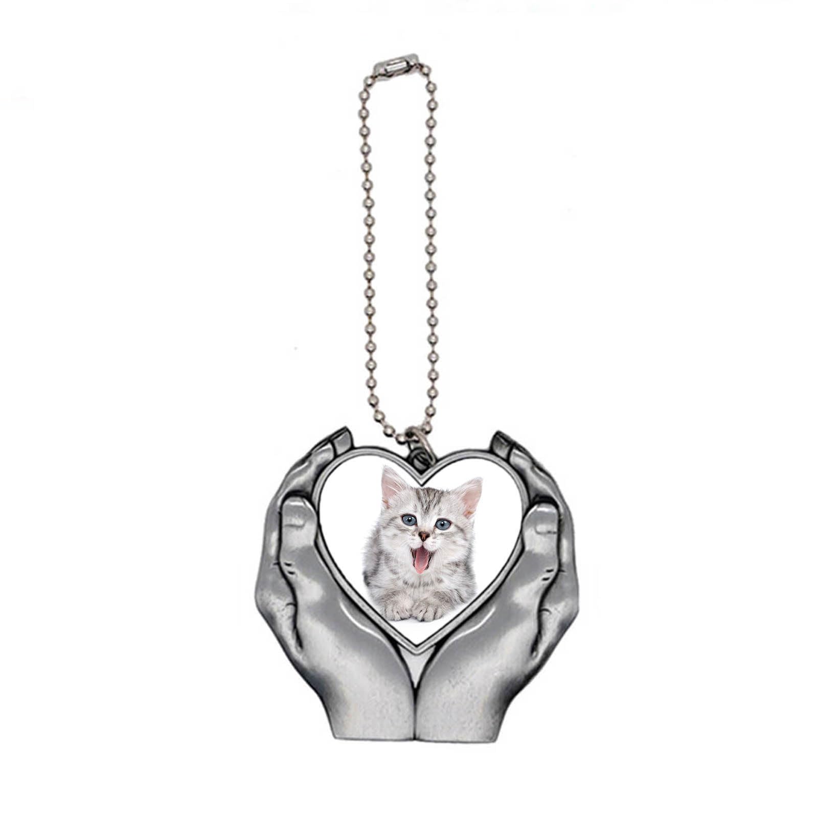 Meiliyizu Customizable Heart-Shaped Car Pendant - Personalized Photo Car Hanging with Sublimation Blank for Valentine's Day, Anniversary, or Romantic Gift