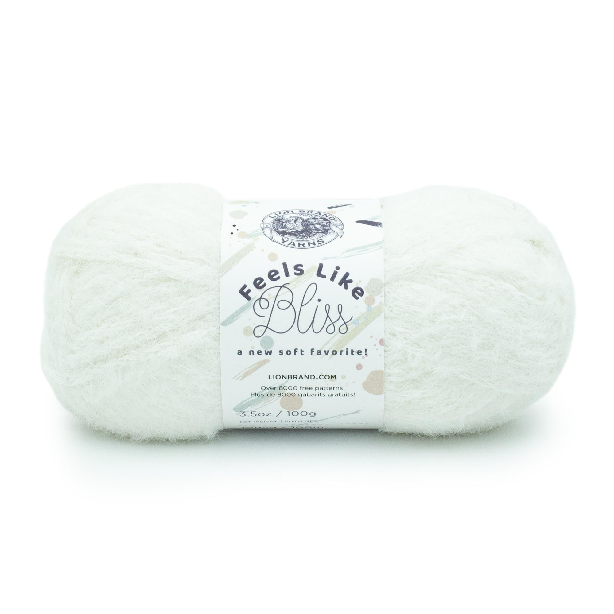 Lion Brand Yarn Feels Like Bliss Bulky Yarn - Super Soft Acrylic Knitting Yarn (White) for Scarves, Blankets & Winter Crafts