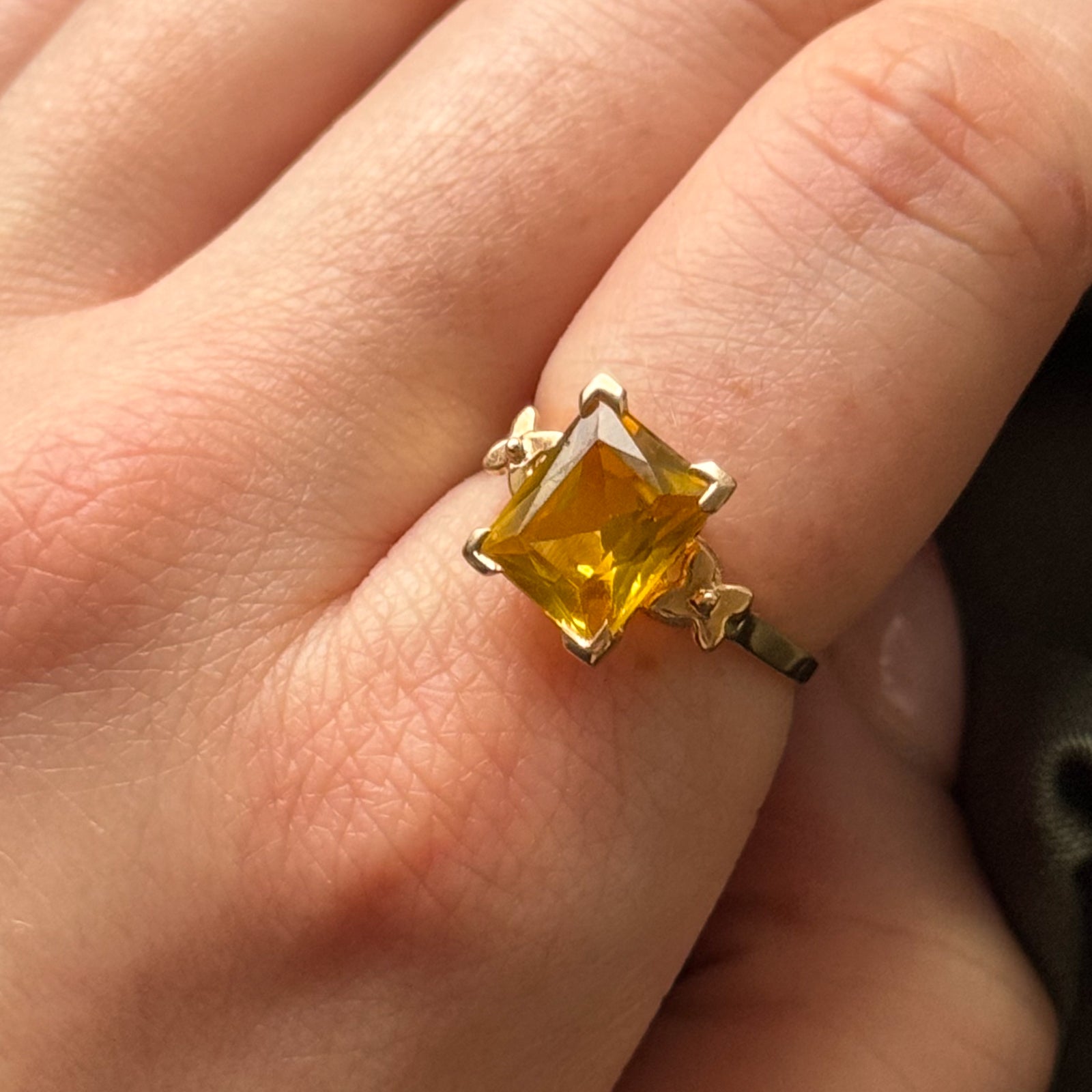 4.70ct Yellow Synthetic Sapphire Cocktail Ring - Size 6.25 - Elegant Statement Jewelry for Parties, Weddings & Special Occasions