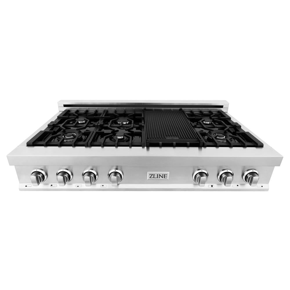 ZLINE 48-Inch Stainless Steel Gas Range Top & 30-Inch Electric Wall Oven Combo - Professional Kitchen Package (2KP RTAWS48) for Home Chefs & Modern Kitchens