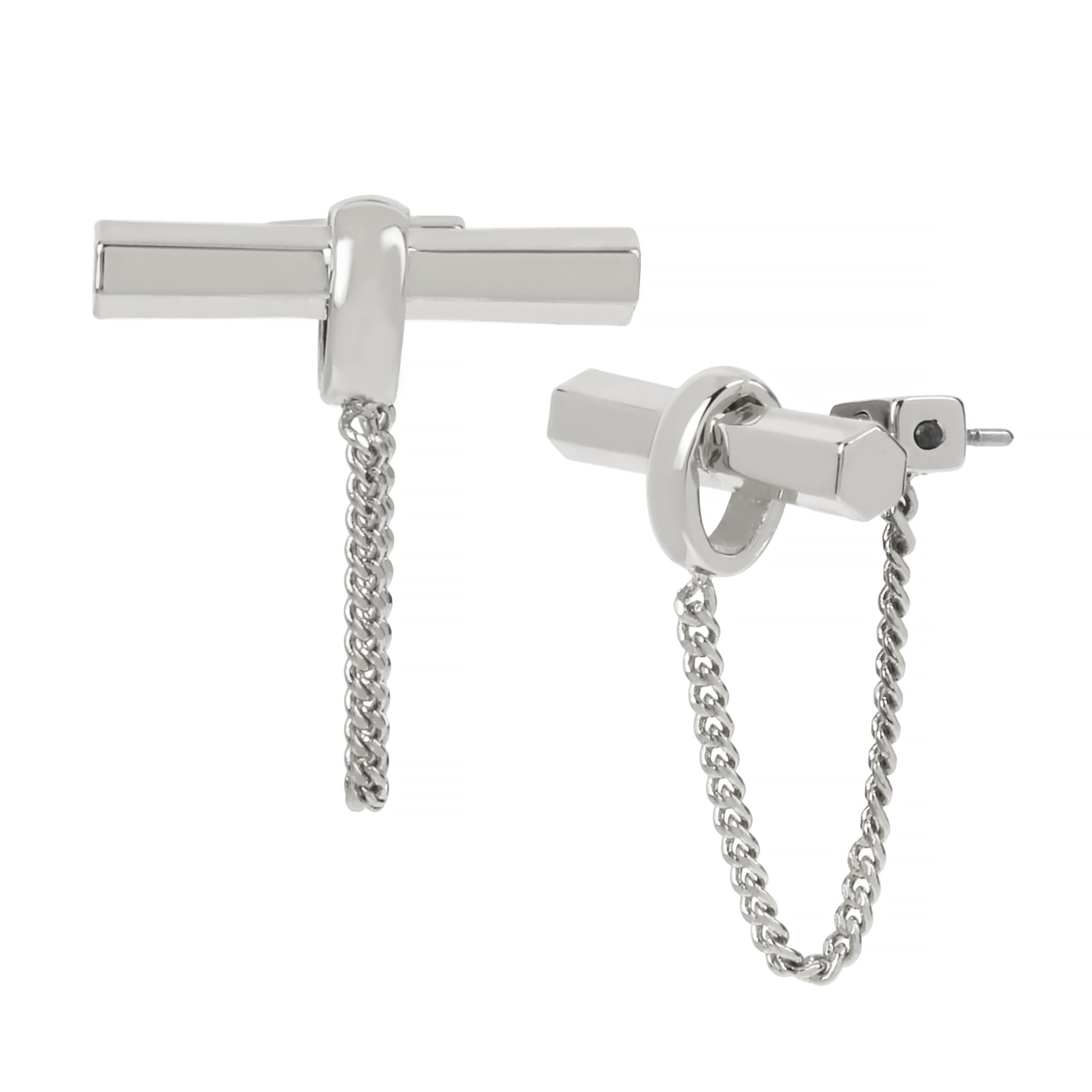 Stylish Women's Toggle Bar Chain Earrings - Trendy Gold/Silver Dangle Jewelry for Everyday Wear & Special Occasions