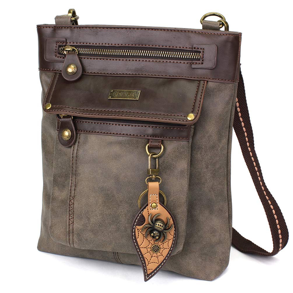 CHALA GEMINI Crossbody Bag for Women - Stylish Canvas Messenger Purse with Adjustable Strap, Stone Grey - Perfect for Travel, Work & Everyday Use