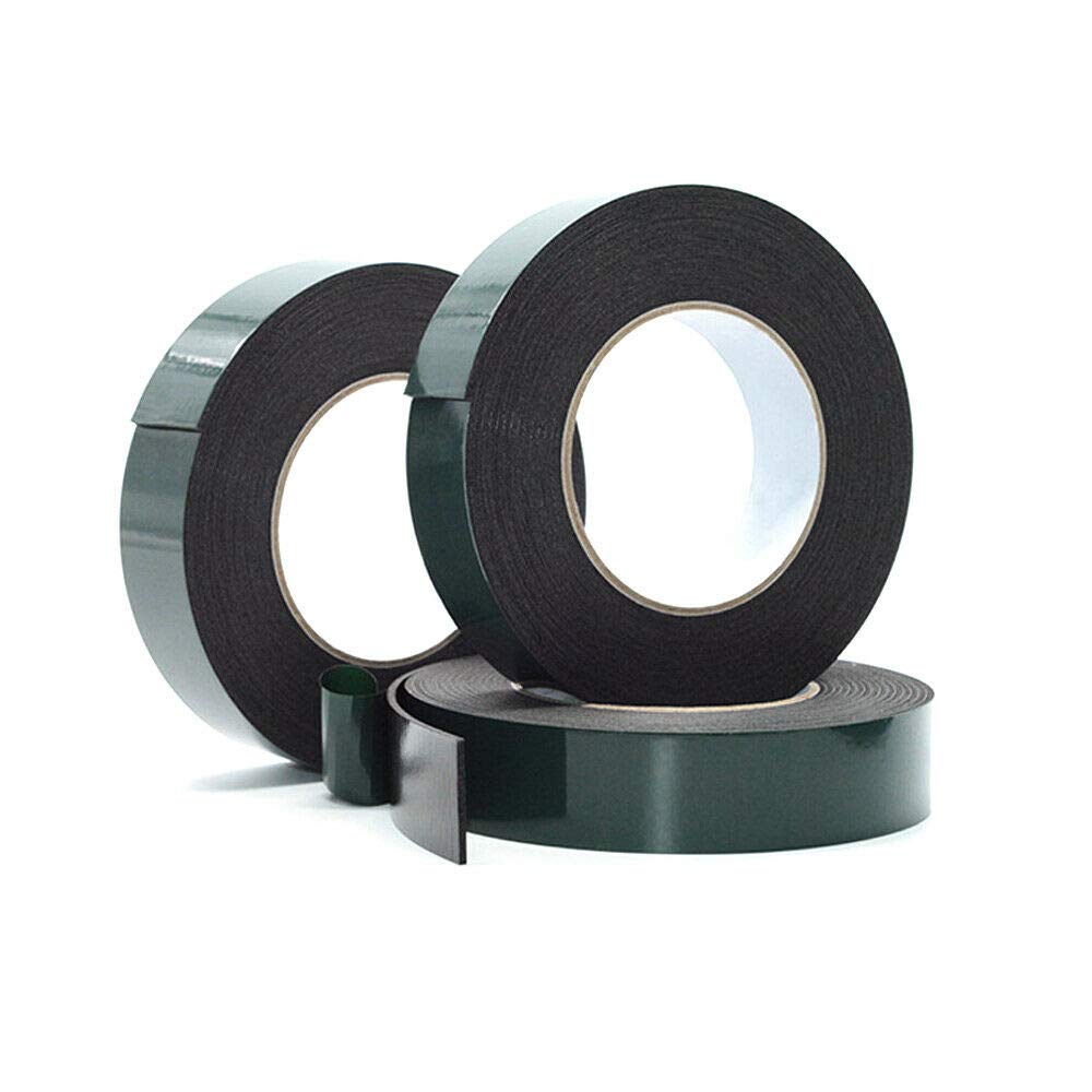 6PCS Heavy Duty Double Sided Foam Tape - 1mm x 12mm x 10m Waterproof Automotive Adhesive for License Plates, Car Trims & Home Decor (Black) - Perfect for Indoor/Outdoor Mounting & DIY Projects