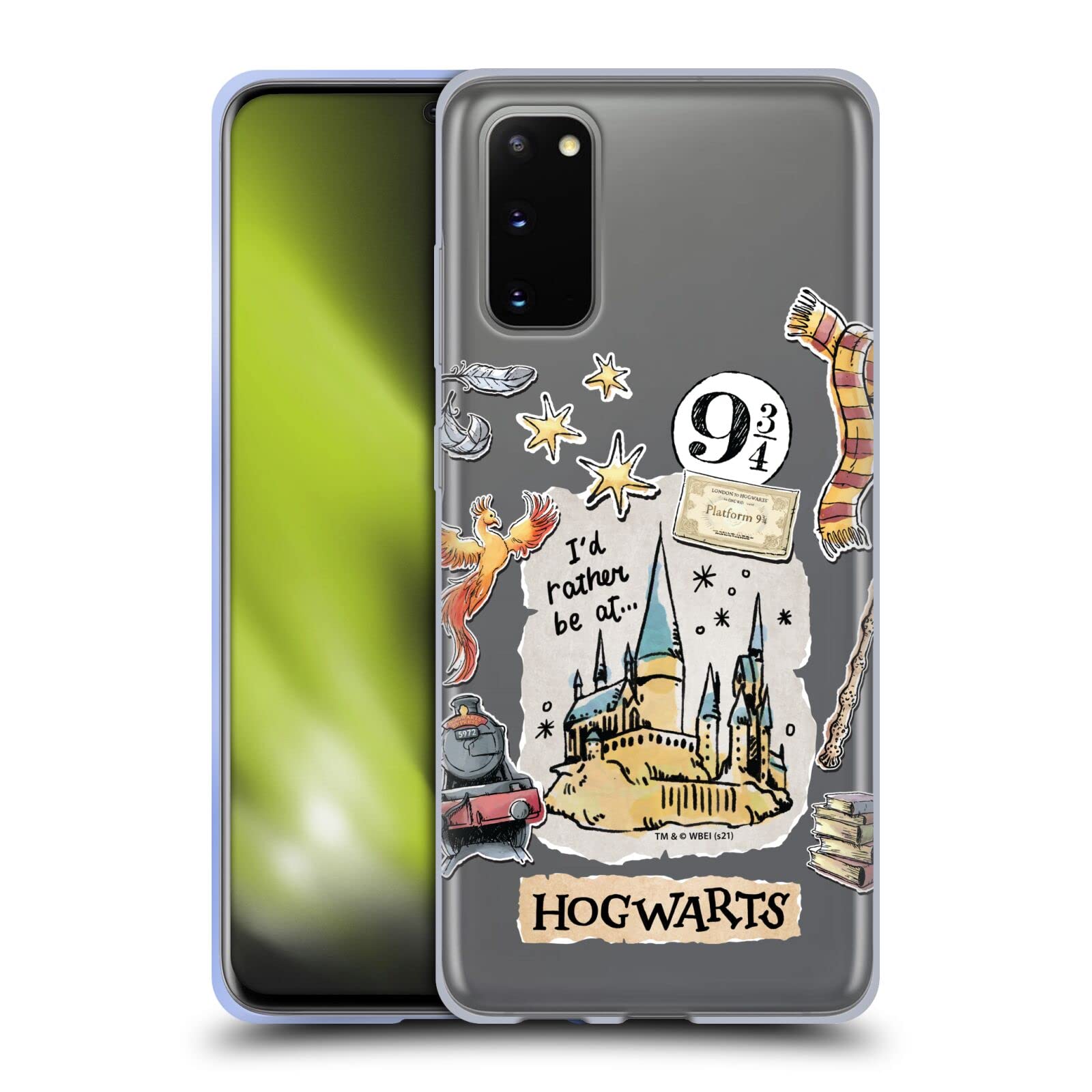Officially Licensed Harry Potter Hogwarts Scrapbook Memorabilia Soft Gel Case for Samsung Galaxy S20/S20 5G - Durable Protection with Wizarding World Design, Perfect for Fans, Collectors and Daily Use
