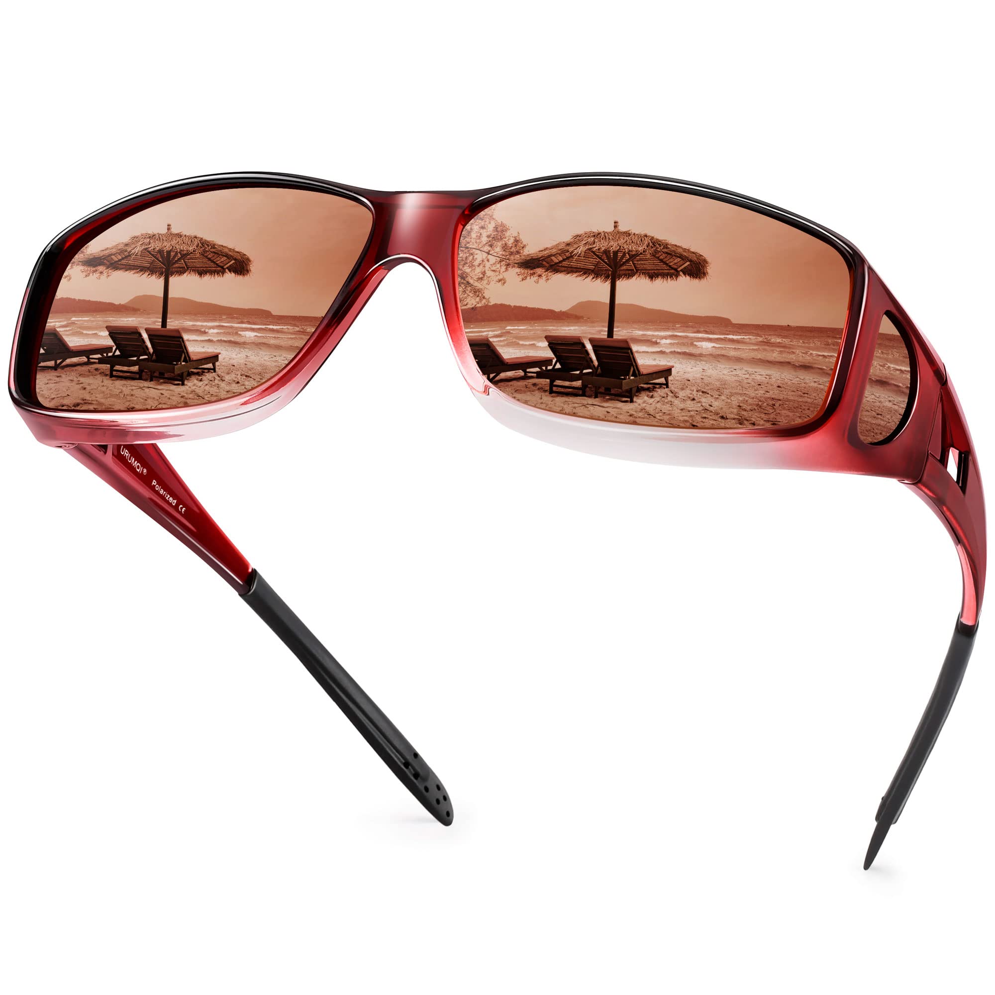 Polarized Sunglasses for Men & Women - Wrap-Around Driving Sunglasses with 100% UV Protection - Lightweight Fit Over Glasses for Outdoor Sports & Daily Wear
