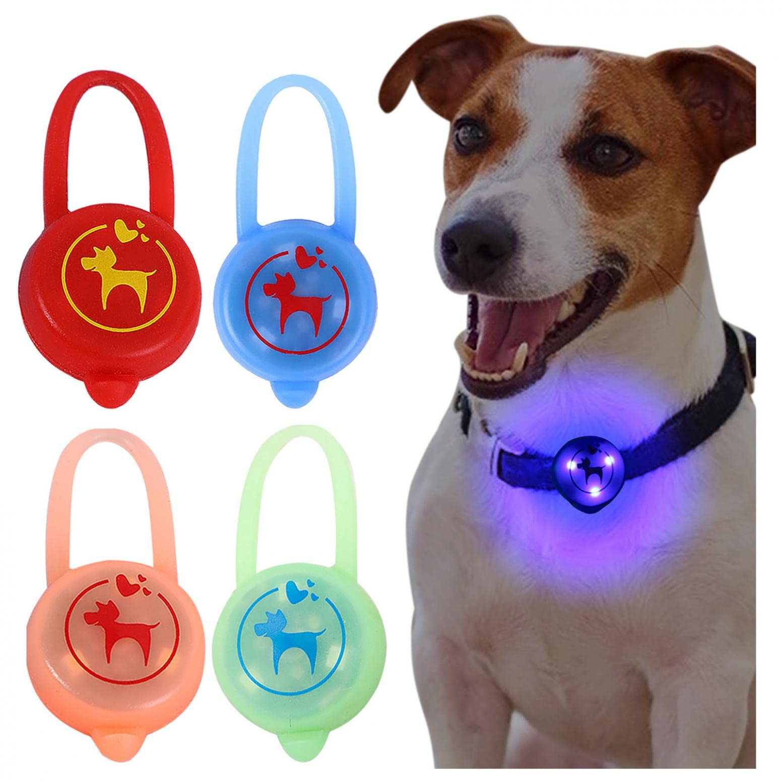 Mllkcao 1PC Waterproof LED Dog Collar Light - Glow in The Dark Pet Safety Light for Night Running, Walking, Hiking (Orange, Blue, Green, Red) - Perfect for Nighttime Pet Visibility & Outdoor Adventures