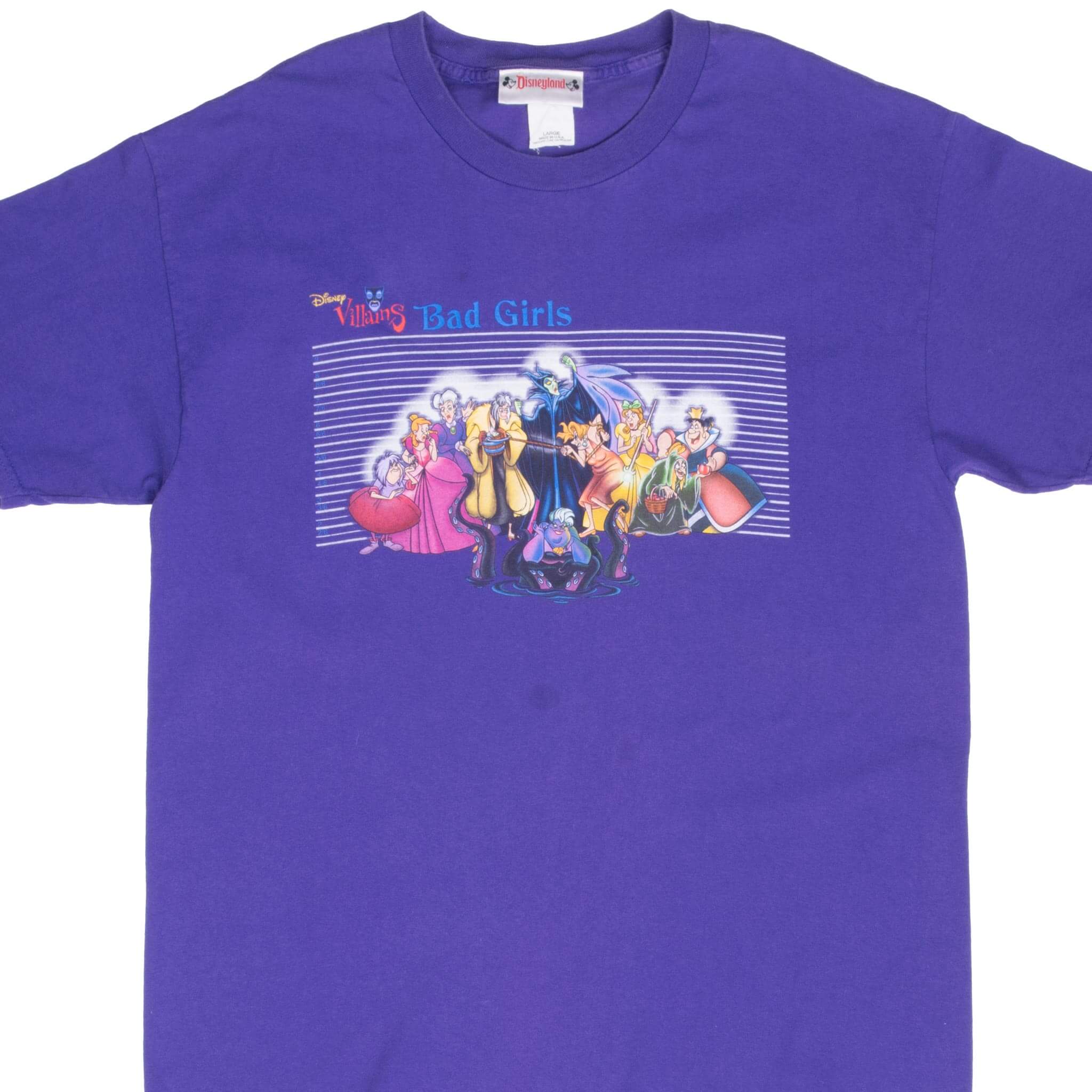 Vintage Disney Villains Bad Girls 1990s Graphic Tee Shirt - Large Size, Made in USA - Perfect for Halloween Costumes, Cosplay, and Disney Fan Collections