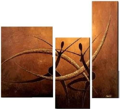 Abstract Canvas Painting Set - 3 Piece Modern Wall Art with Dancing Figures for Bedroom Decor | Perfect for Living Room, Office & Home Styling