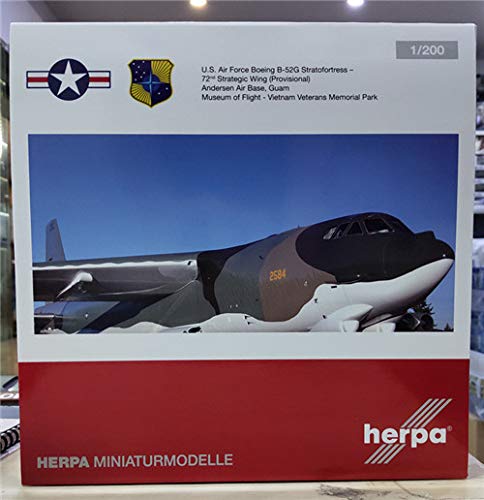 1/200 Scale Diecast Boeing B-52G Strategic Bomber - USAF Andersen Air Base Model Aircraft | Collectible Military Plane for Display & Aviation Enthusiasts