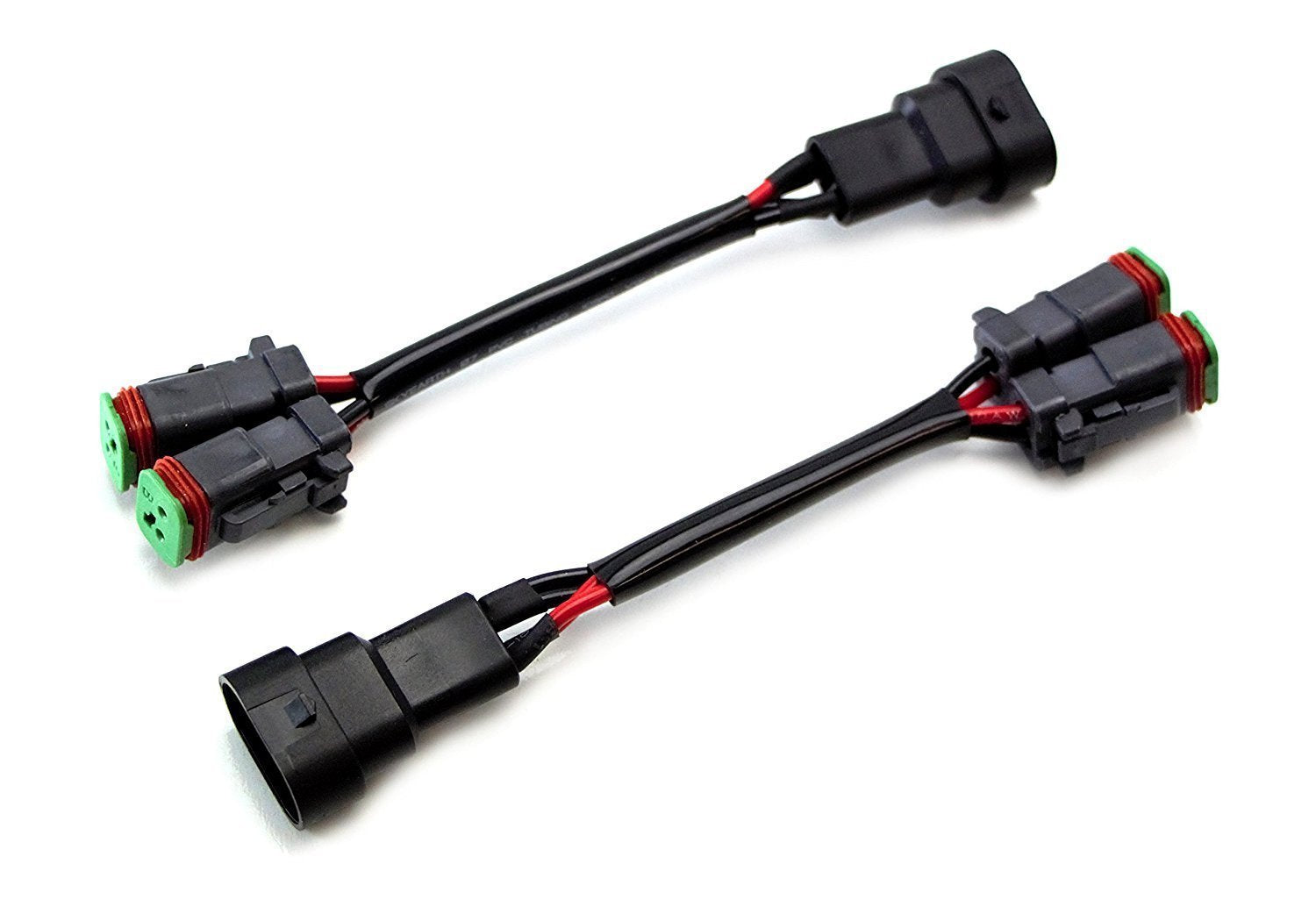 2x Heavy Duty H10/9145/9006 to Dual Output DTP Fog Light Converter Adapter Wires - Compatible with Most Vehicles, Perfect for Off-Roading & Night Driving
