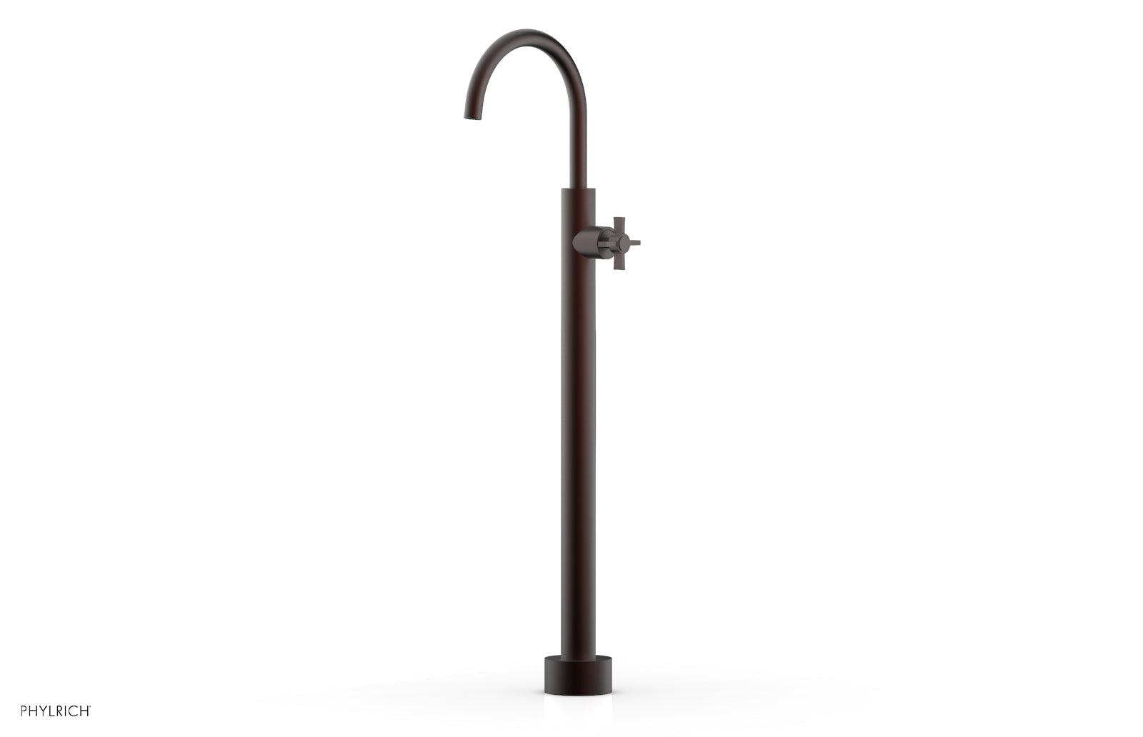 BASIC Tall Floor Mount Tub Filler with Cross Handle - D132 44 02 - Perfect for Modern Bathroom Renovations and Spa-Like Showers