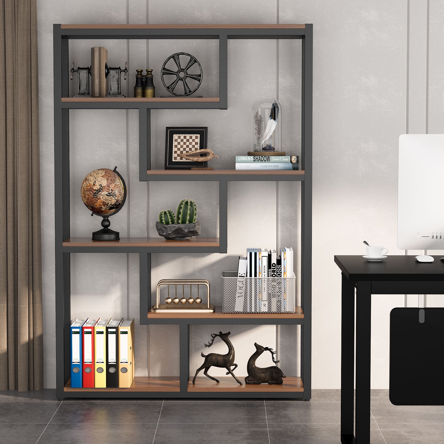 5-Tier Industrial Bookshelf - 69