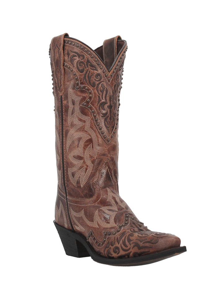 Laredo 52410 Women's Braylynn Leather Boots - Brown Cowboy Boots for Western Riding, Country Fashion & Outdoor Activities