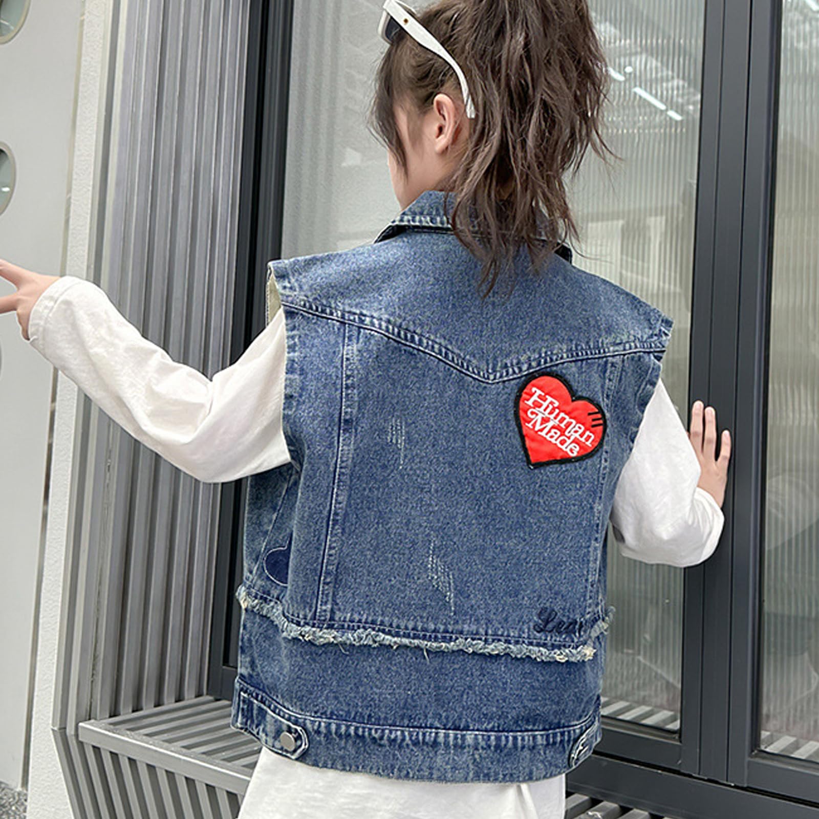 Girls Denim Vest - Button Down Sleeveless Jean Jacket for Kids Ages 4-14 | Cute Outerwear for School, Playdates & Casual Outings