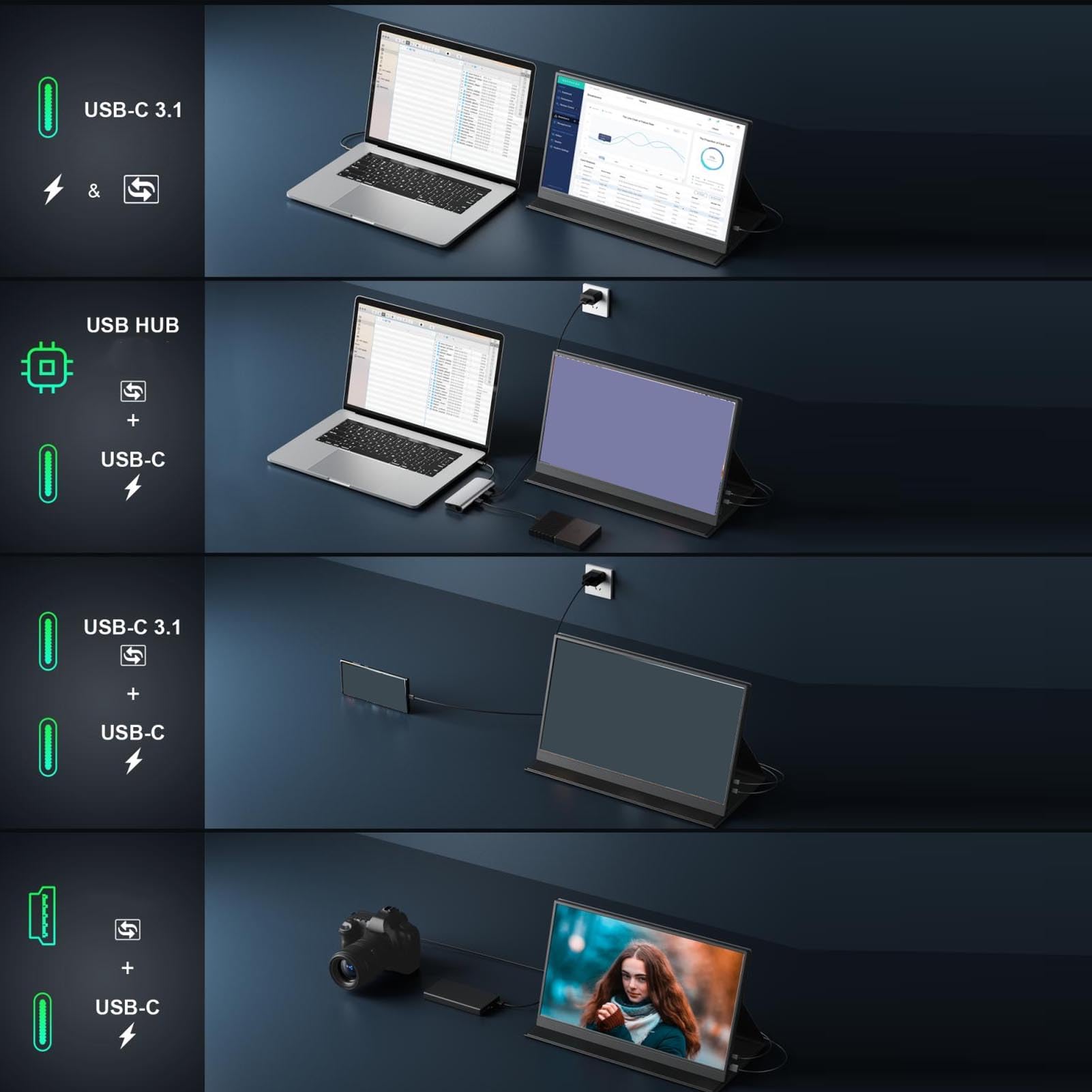 Gugxiom 17.3 Inch 4K Portable Monitor - 3840x2160 IPS Display, 1500:1 Contrast Ratio, 400 Nits Brightness, USB-C & HDMI Connectivity with Built-in Speakers - Ultra HD Laptop Screen for Gaming, Work & Travel - Includes Smart Cover for PC, Mac & Smartphone