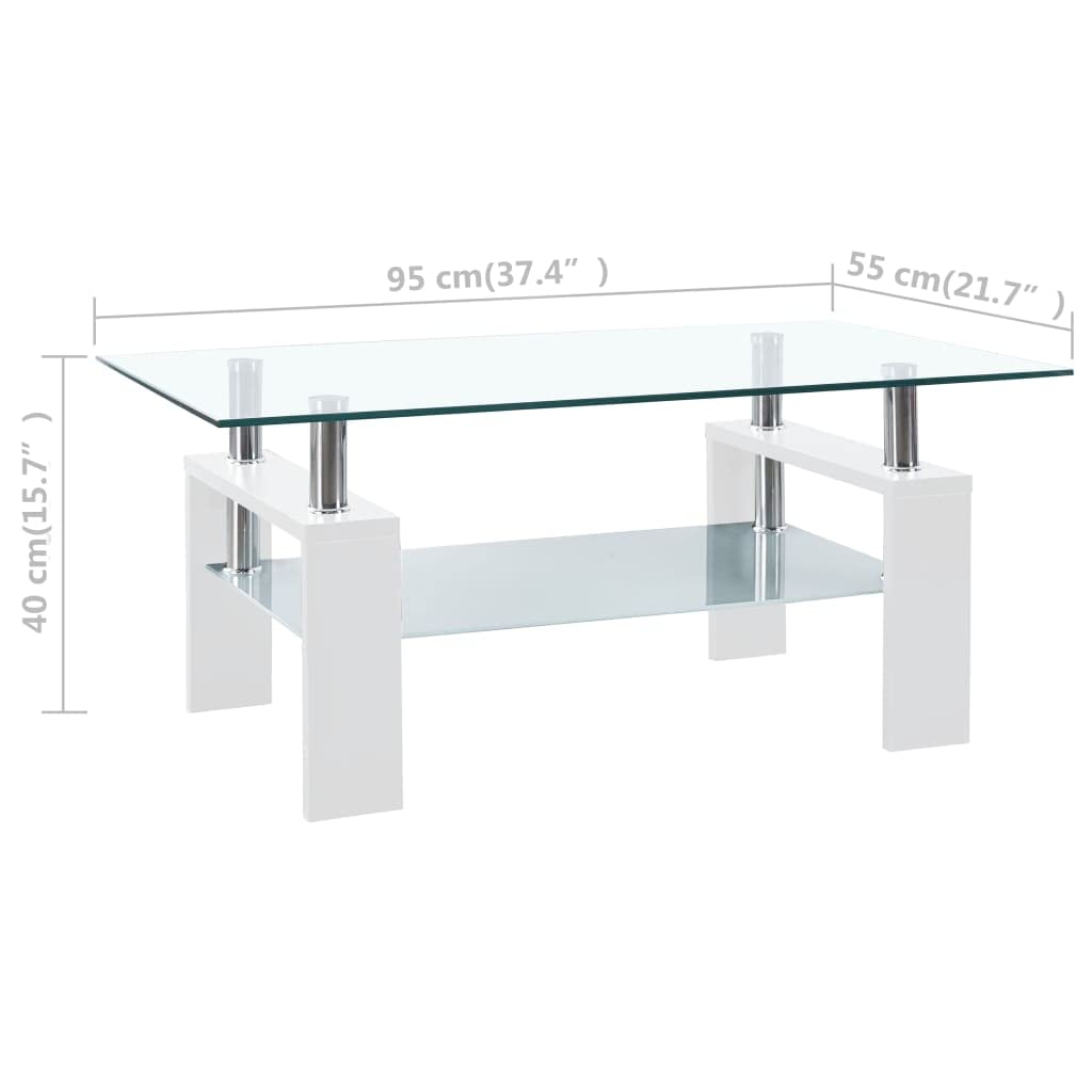 Modern Glass Coffee Table - 37.4