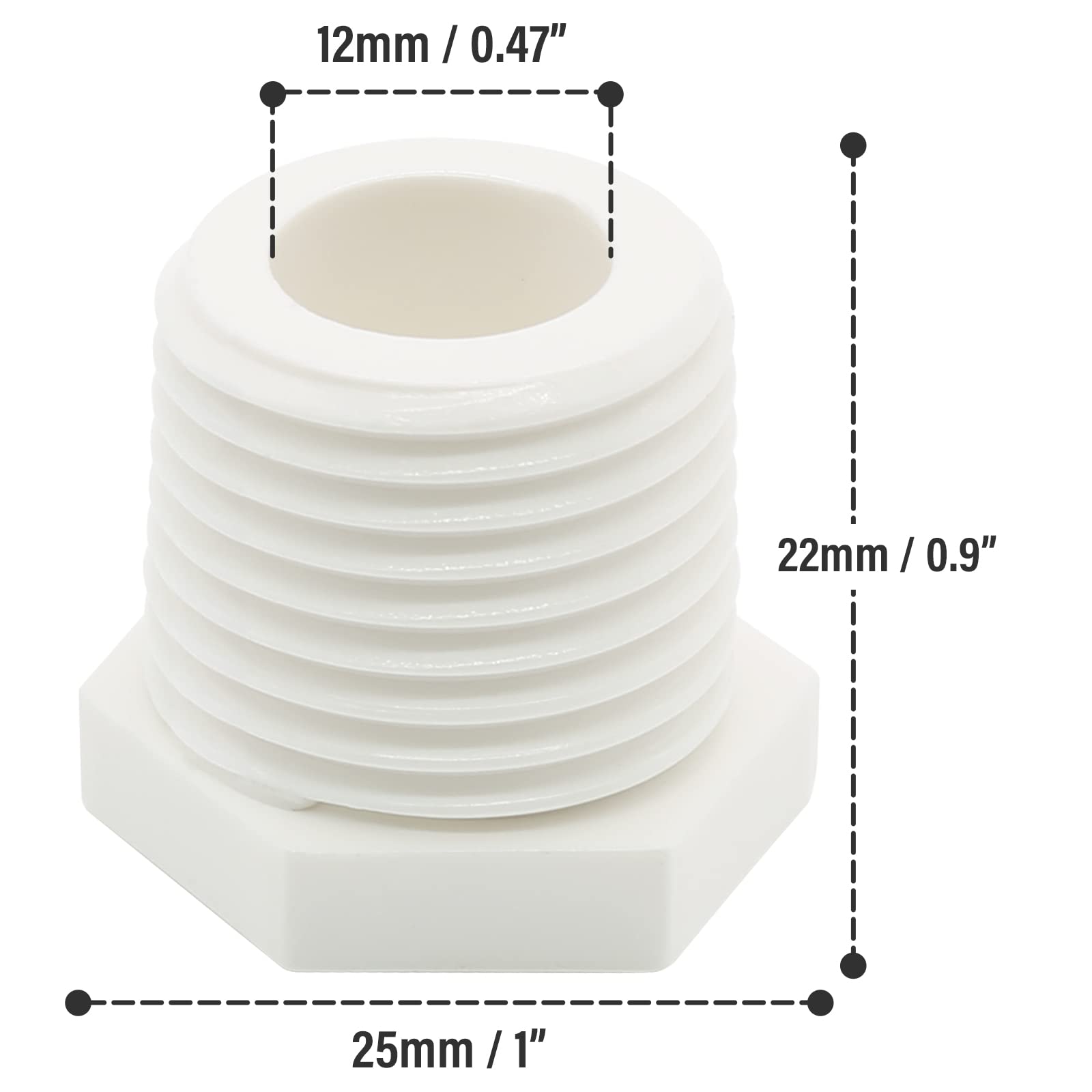 12 PCS 1/2 Inch NPT White Plastic Water Heater Drain Plugs - Compatible with RV, Camper & Atwood Water Heaters - Perfect for RV Maintenance, Camping & Hot Water System Repairs