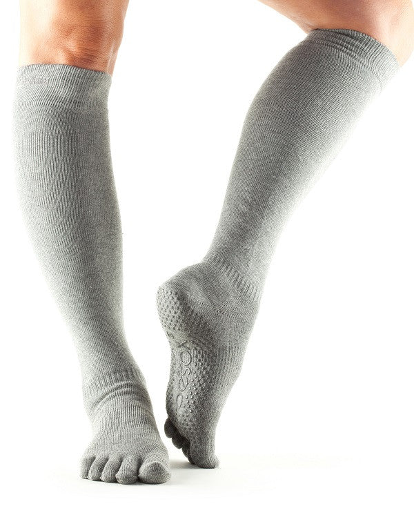 ToeSox Scrunch Knee High Grip Socks - Non-Slip Yoga, Pilates & Dance Socks for Women - Perfect for Barre, Ballet & Workout - Breathable & Comfortable