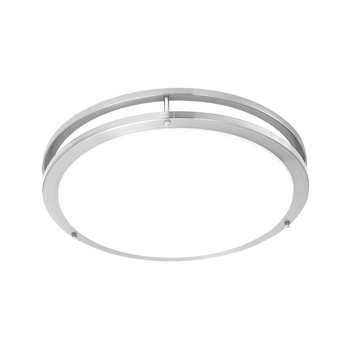 1-Light Flush Mount Ceiling Fixture with Brushed Nickel Finish - 22W G10Q LED Compatible - 14
