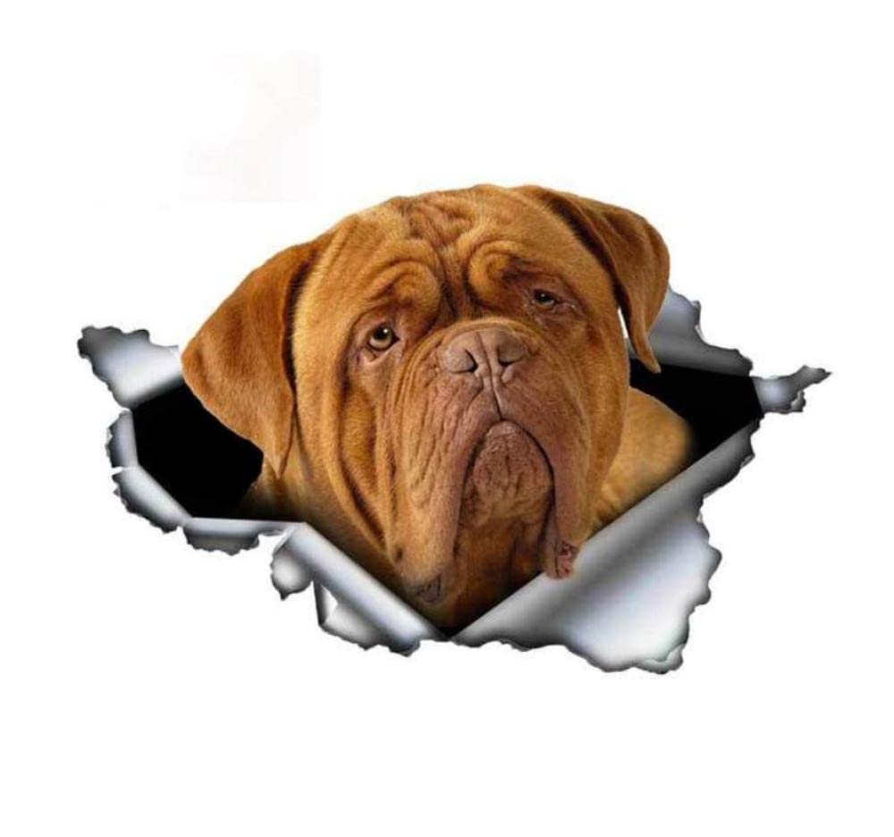 Funny 18cm Car Stickers - Unique Bordeaux Vinyl Decal for Car Trunk & Bumper | Original Torn Design | Perfect Pet Dog Lover Gift | Waterproof & Durable | Great for Personalizing Vehicles, Trucks, SUVs & Motorcycles