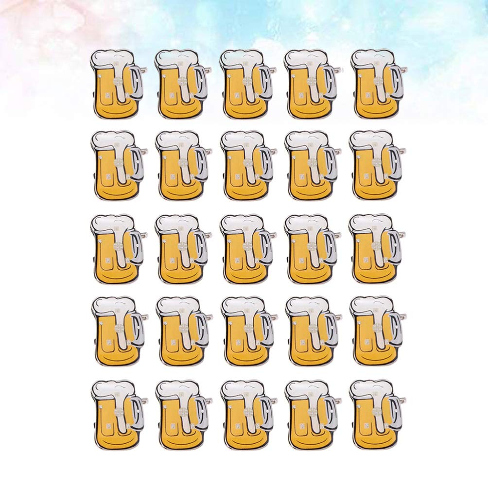 PRETYZOOM 50pcs Beer Enamel Pins - Beer Mug Lapel Pins, Drinker Brooches, Hat Pins & Tie Tacks - Luminous Badges for Shirts, Bags, Backpacks - Perfect for Beer Festivals, Parties & Gifts - Random Colors