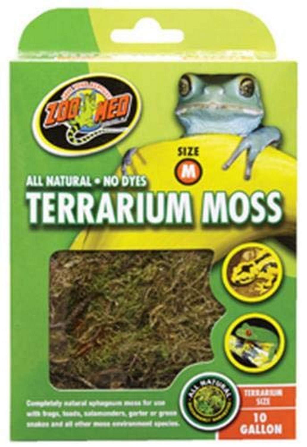 Zoo Med Terrarium Moss - Natural Sphagnum Moss for 10 Gallon Reptile Tanks - Ideal for Reptile Habitats, Amphibian Enclosures & Terrarium Decor