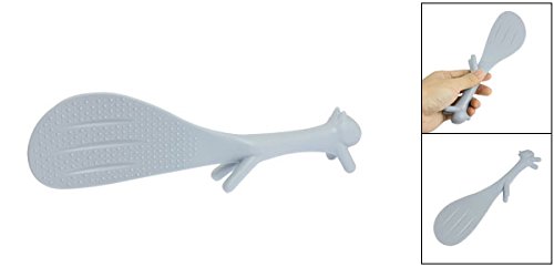 uxcell Grey Plastic Squirrel Shaped Non-Stick Rice Spoon Scoop - Perfect for Cooking, Serving Rice & Stirring - Ideal for Kitchen, Picnics & Camping