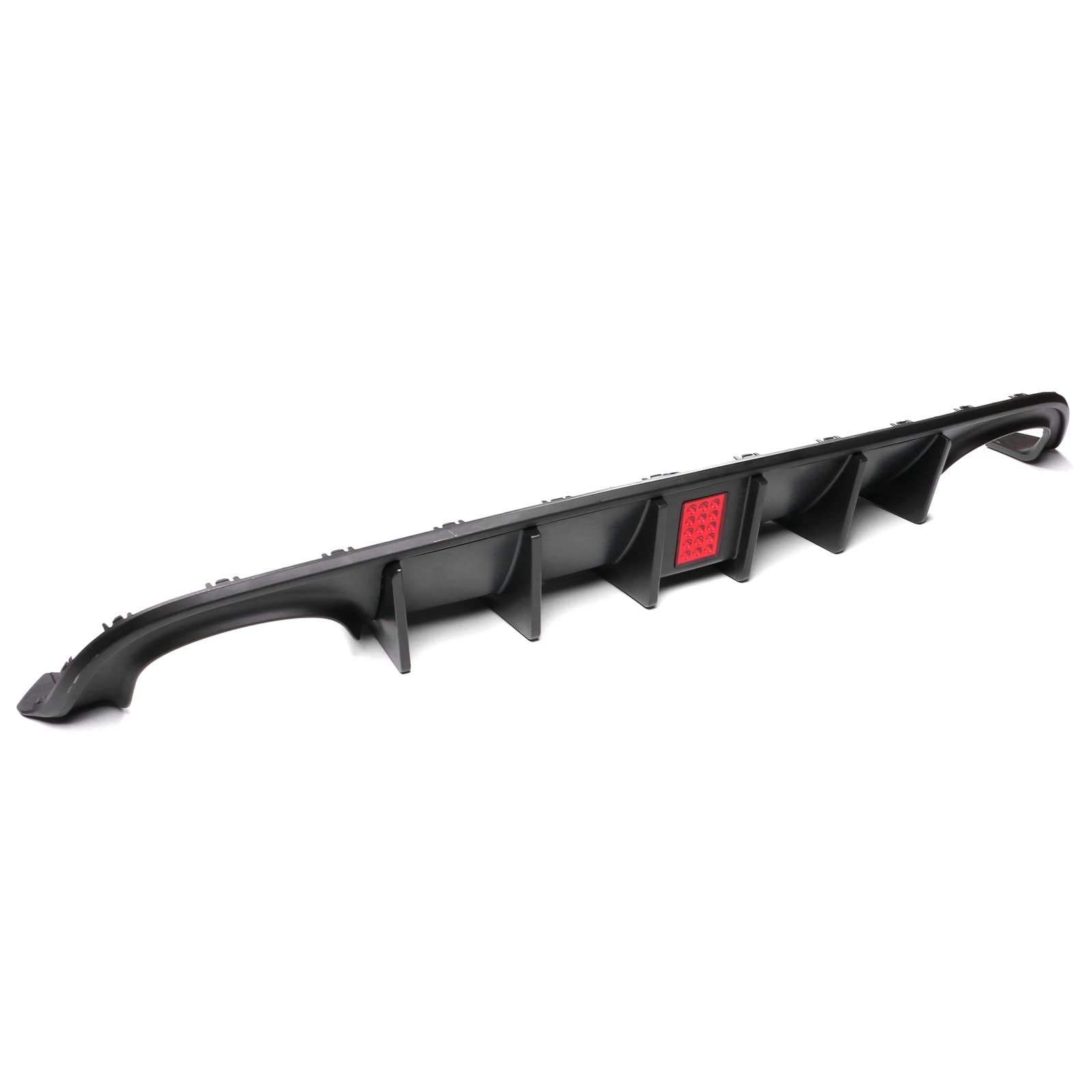 FREEMOTOR802 Rear Diffuser with LED Light for 2015-2023 Dodge Charger | IKON V4 Style Matte Black Quad Exhaust Tips | Bumper Lip & Shark Fins | PP Material | Upgrade Your Charger's Rear Styling for Street & Show Car Looks