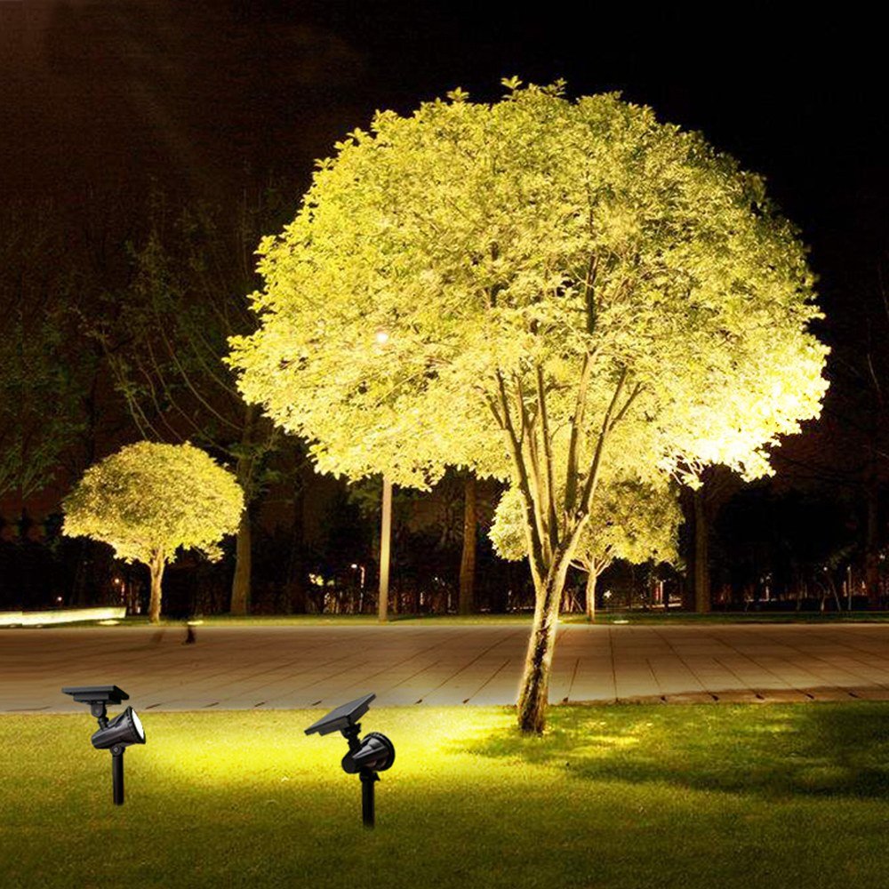 Solar Powered Outdoor Spotlights with Remote Control - 9 Color Changing LED Landscape Lights for Trees, Yard, Garden, and Pathway Lighting | Waterproof & Auto Mode