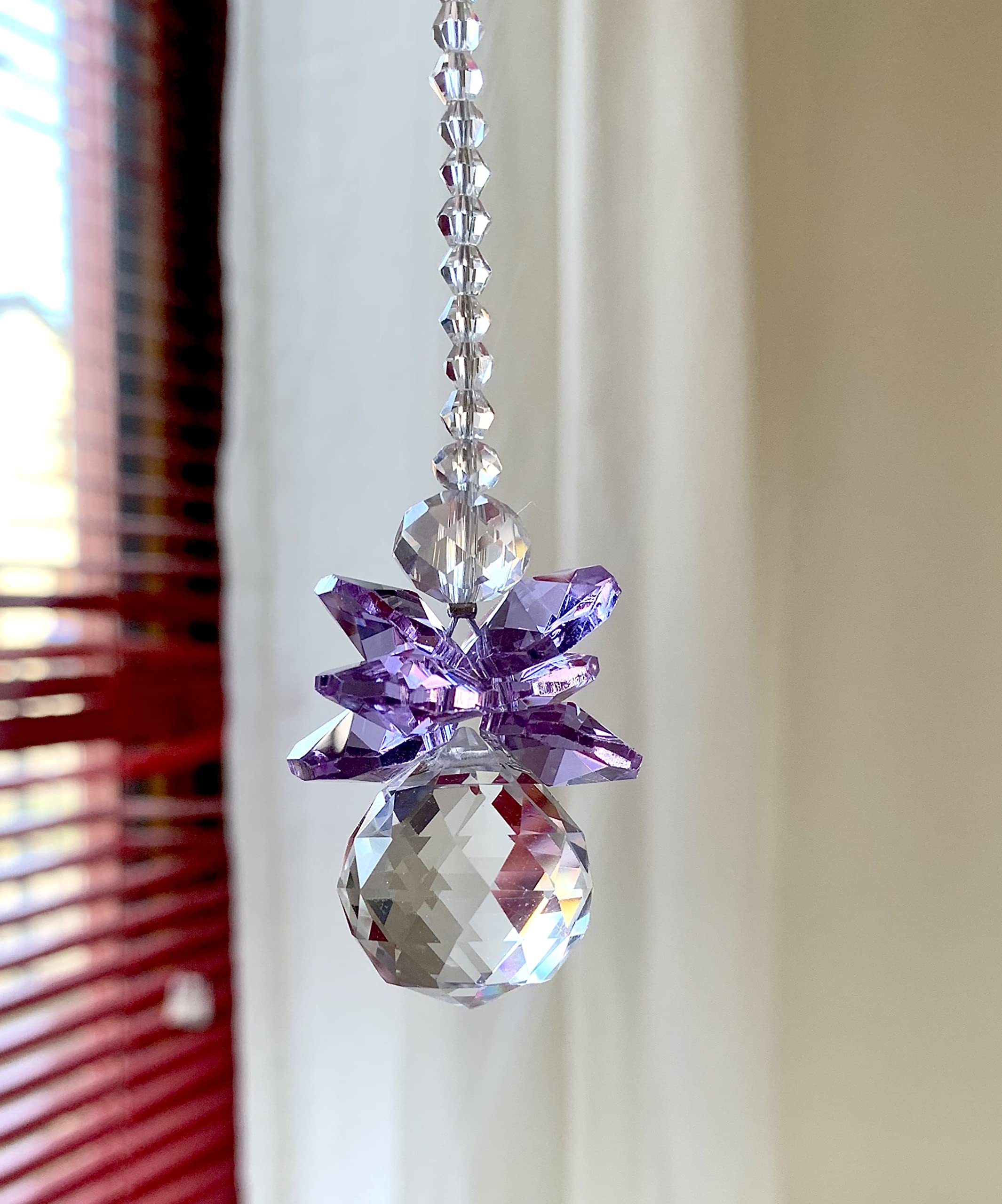 Archangel Zadkiel Crystal Ornament - Car Mirror Charm & Suncatcher for Protection | Rainbow Maker Guardian Angel Decor for Windows, Home, and Gifts