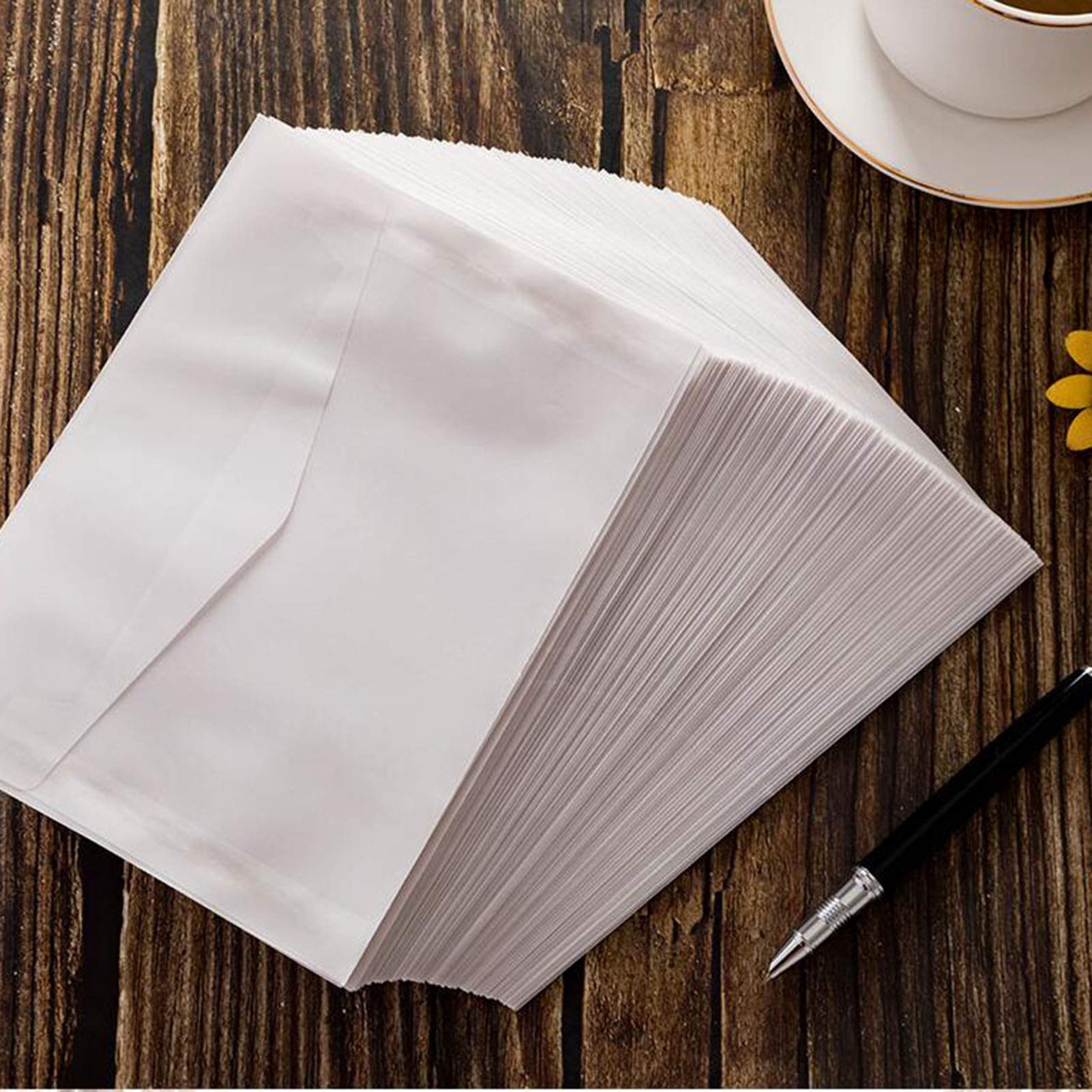 Elegant White Translucent Wedding Invitation Envelopes - 50 Pack 4.9x6.89 Inch Window Envelopes for Greeting Cards, Party Invitations, Birthday Cards & Postcards - Perfect for Formal Events, Holiday Mailings & Special Occasions
