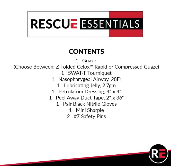 Rescue Essentials Plain Clothes Carry Medical Kit with Celox Rapid - Compact First Aid Kit for Emergency Trauma Care, Bleeding Control, and Outdoor Survival (Ideal for Tactical, Hiking, and Everyday Carry)