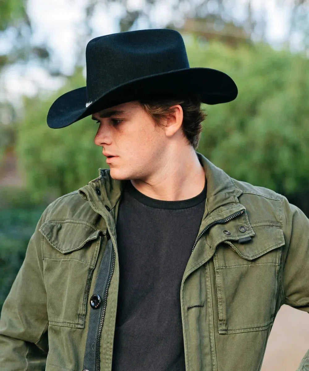 Peter Grimm Donovan Wool Felt Cowboy Hat for Men - Western Style Rancher Hat with Wide Brim - Perfect for Outdoor Rodeo, Country Music Festivals & Ranch Work