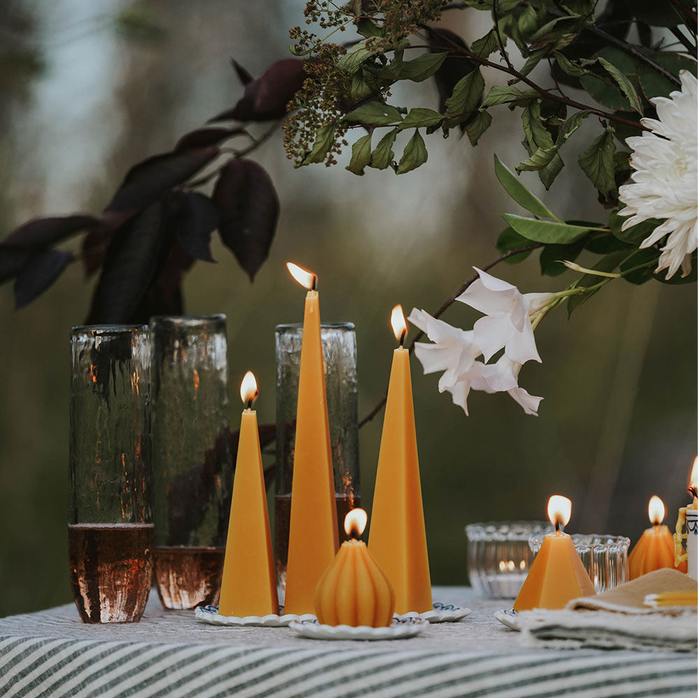 Premium Beeswax Peak Candles Set - Natural, Eco-Friendly & Long-Lasting Scented Candles for Home, Meditation & Romantic Ambiance