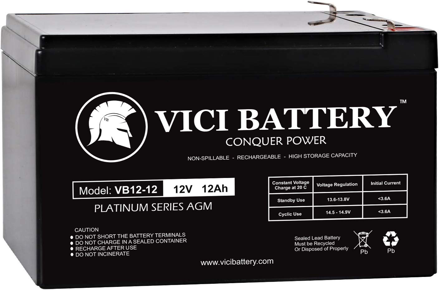 VICI 12V 12Ah Replacement Battery for APC UPS Backup Power Supply - 10 Pack - Perfect for Home Office, Computer, Router & Network Equipment Backup Power