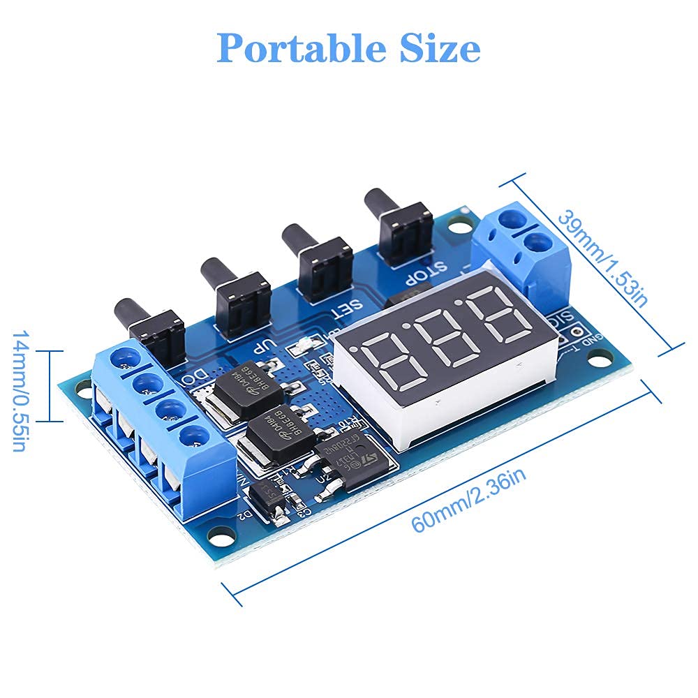 5V/12V/24V Timer Delay Relay Module - Digital Display, Dual MOS, Protective Shell - Smart Home Automation, Industrial Control, DIY Projects