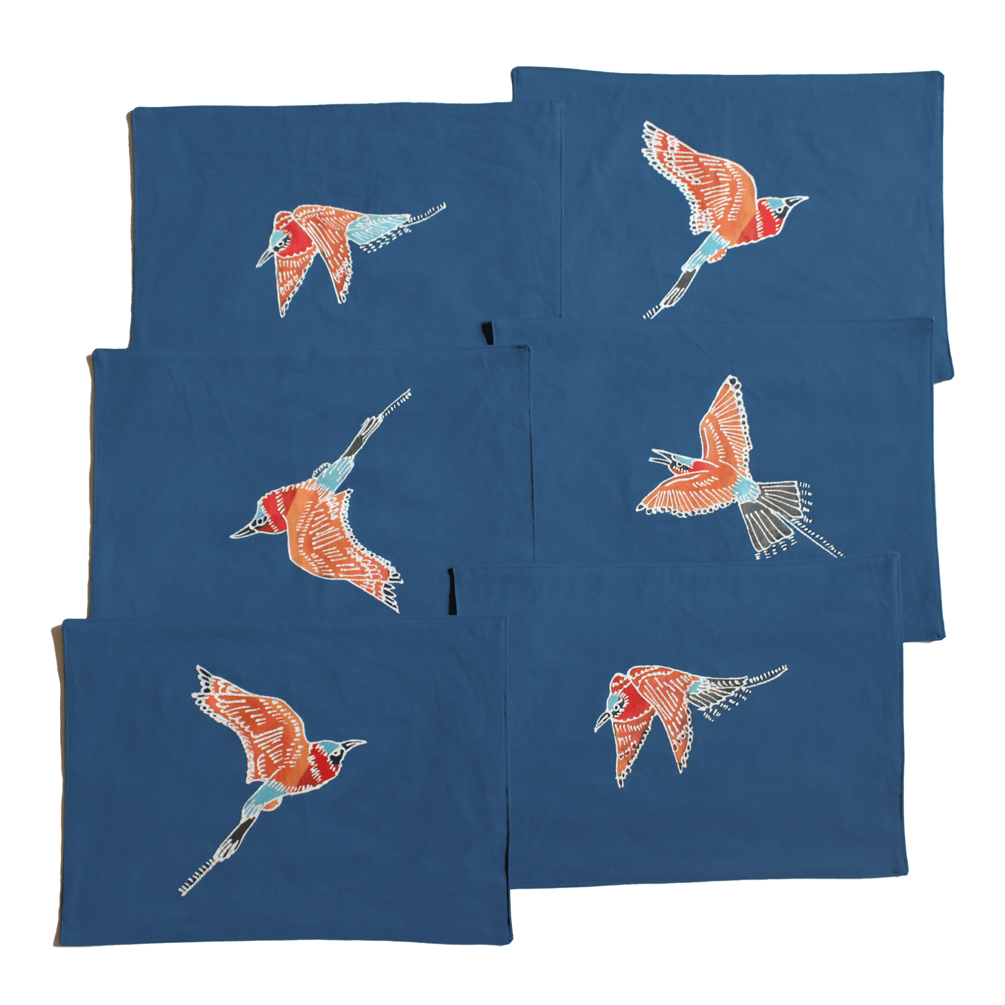 Papiko Carmine Bee Eater Table Mats Set of 4 - Waterproof & Heat-Resistant Coasters for Dining Table, Coffee Table - Perfect for Home, Kitchen, Restaurant Use