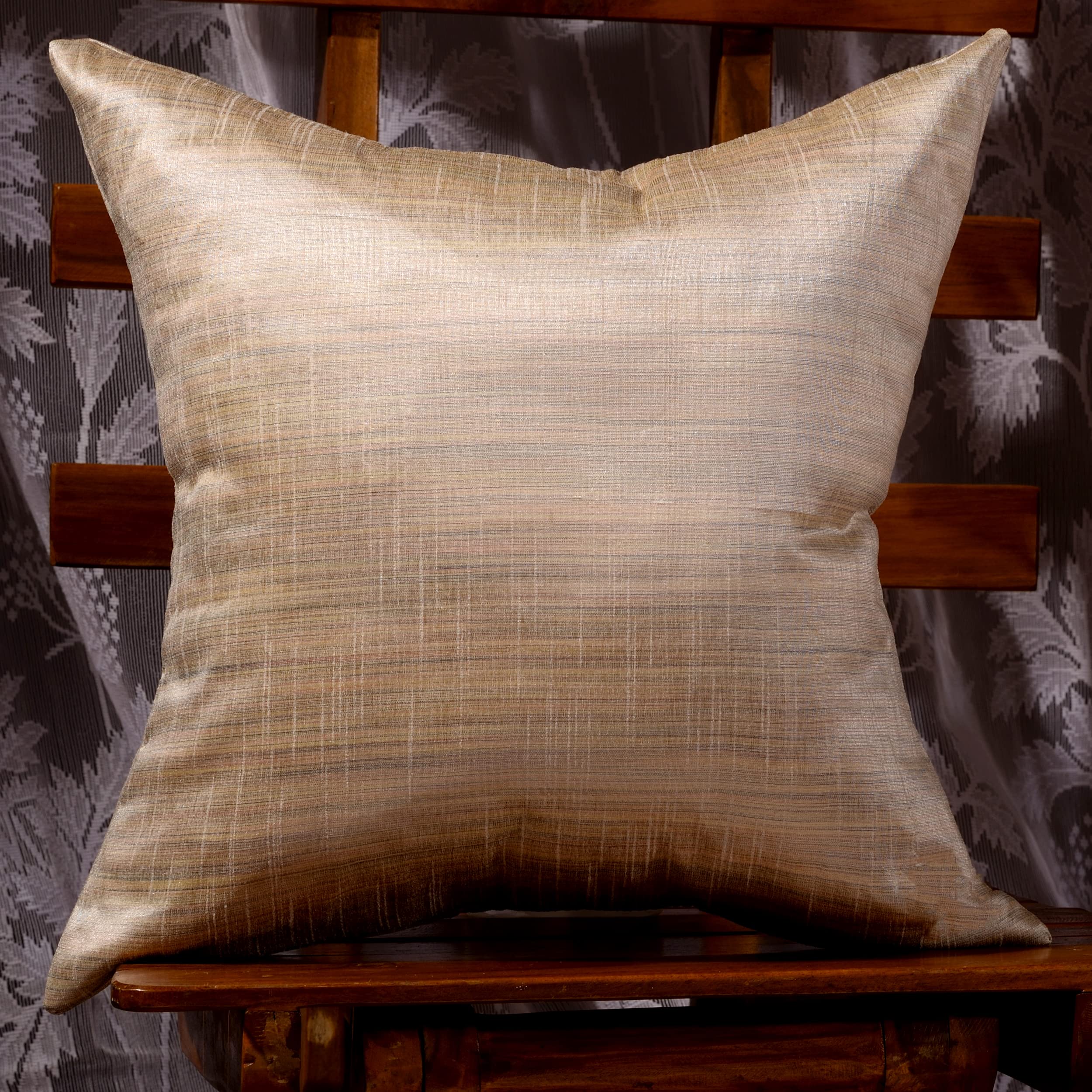 Boho Decorative Throw Pillows Set of 2 - 12x12 Inch Silk Solid Pillow Covers for Couch, Sofa & Bed - Cream Farmhouse Living Room Decor for Cozy Home, Bedroom & Guest House