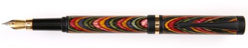 Lanier Classic Fountain Pen - Black Enamel with Oasis Color Grain - Premium Writing Instrument for Calligraphy, Journaling & Business Signatures - Perfect Gift for Writers & Professionals