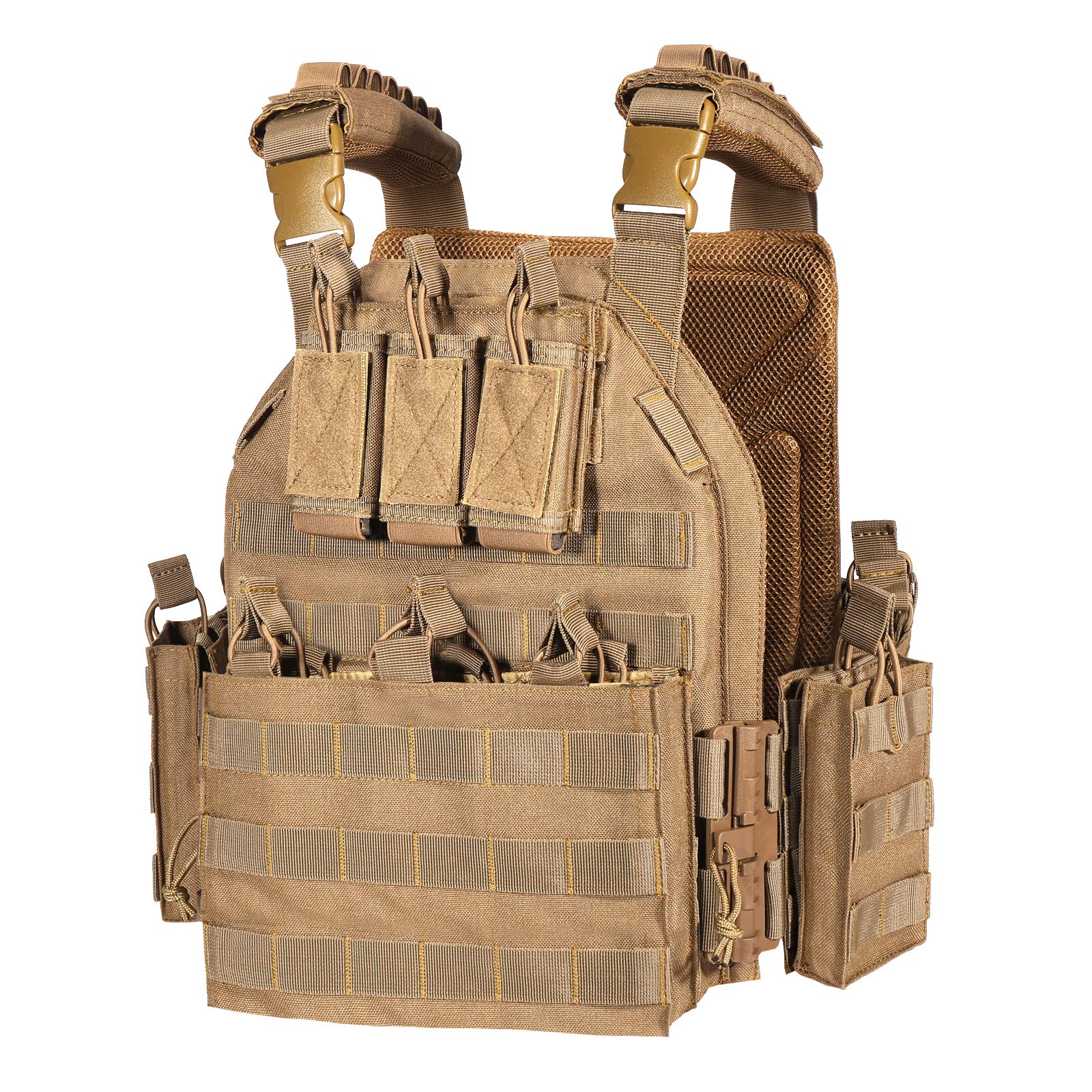 CAMO Tactical Outdoor Carrier Vest - Lightweight Military Molle Vest for Hunting, Airsoft & Outdoor Adventures | Perfect for Tactical Gear & Survival Equipment