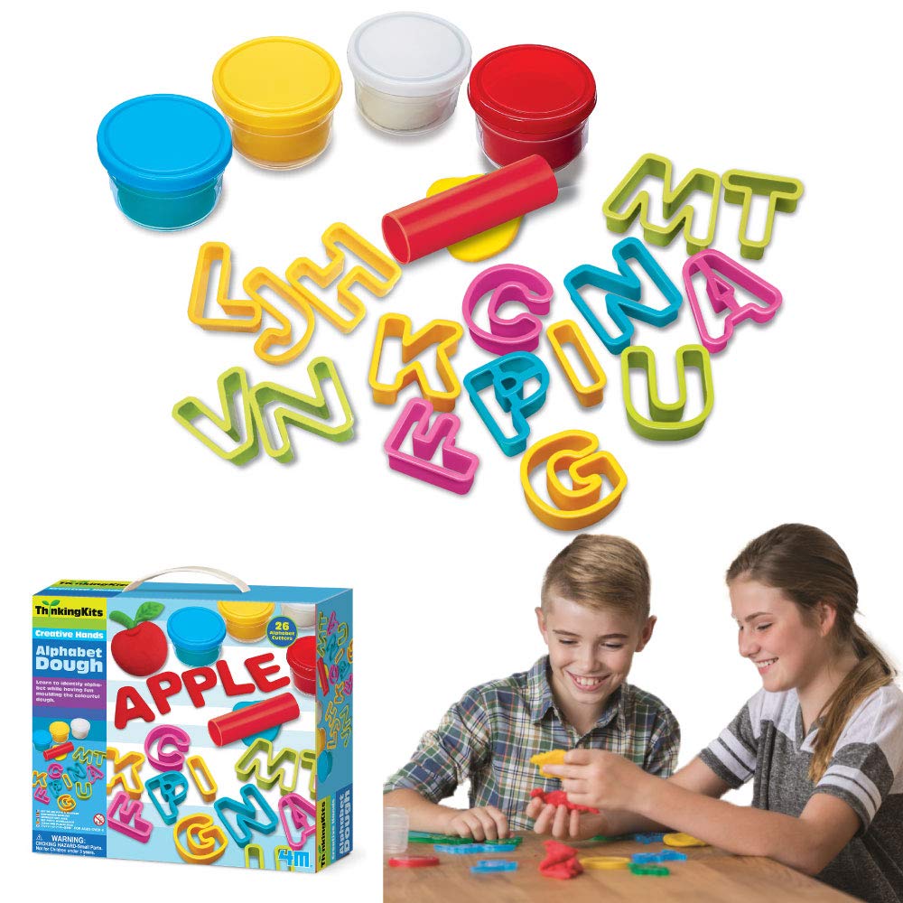 4M Alphabet Dough Kit - Educational STEM Toy for Kids Ages 3-8, Fun Learning Letters & Creativity Activity - Perfect for Homeschool, Classroom & Birthday Gifts