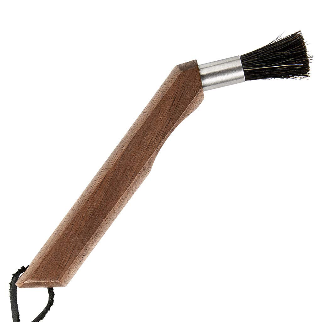 **Natural Bristle Cleaning Brush for Espresso Machine & Coffee Grinder - Walnut Wood Handle - Perfect for Baristas, Home Kitchens & Coffee Bean Cleaning**    *(Ideal for Deep Cleaning Coffee Grounds, Powder Residue & Kitchen Tools - Durable & Eco-Friendly)*