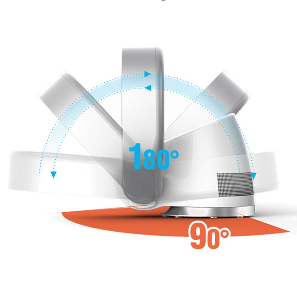 Silver Bladeless Wall Mount Fan - Ultra Quiet Air Circulator with Remote Control & Timer, 90° Oscillation - Perfect for Bedroom, Office, and Living Room Cooling